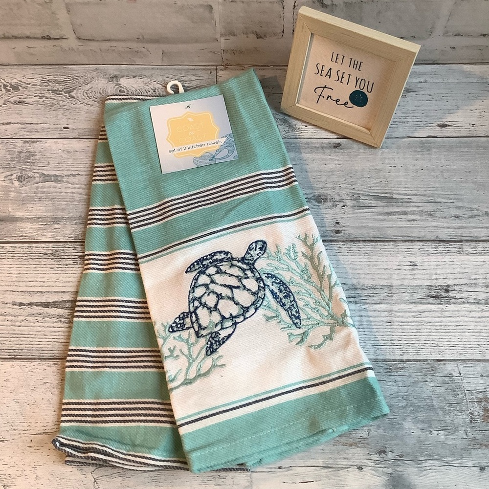 Coast To Coast Set Of 2 Sea Turtle Kitchen Towels